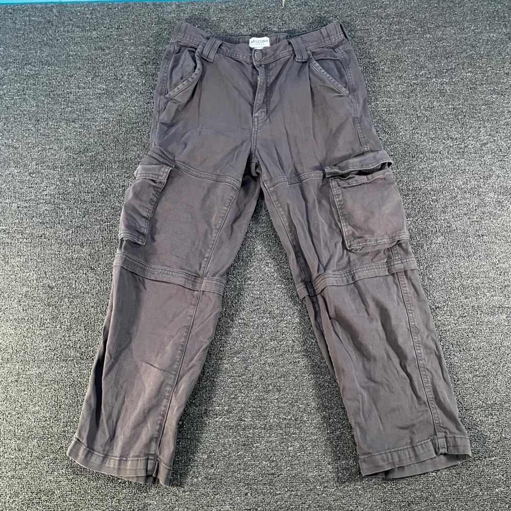 Arizona Jean Co Cargo Pants Womens 6 Grey Good Utility Gorpcore Straight Leg